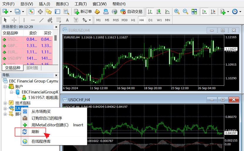 MT4 EA交易刷新