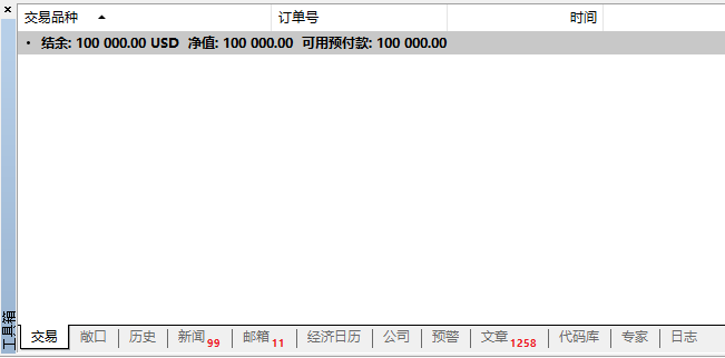 MT5 Mac版界面工具箱