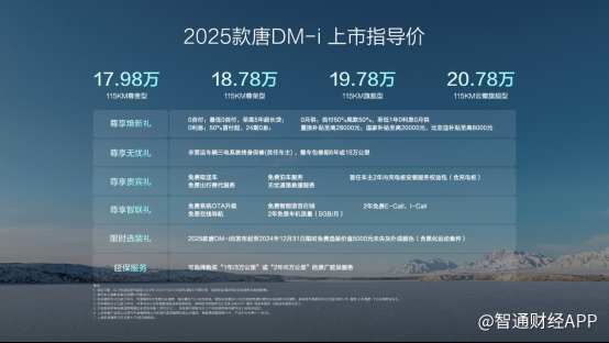 2025款唐DM-i上市售价17.98万～20.78万元，开创中大型SUV油耗4时代 - 图片1