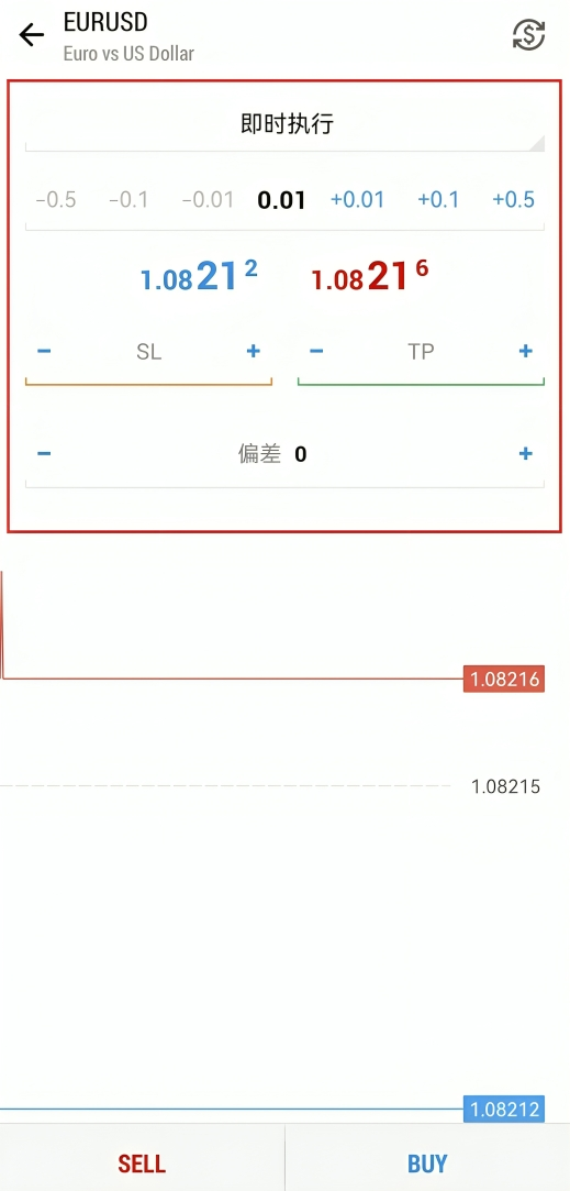 MT5 Android手机端下单数据设置