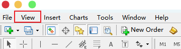 MT4苹果电脑英文版顶部菜单-View（显示）