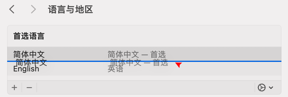 MT4-苹果电脑系统设置语言与地区-首选语言设置为简体中文