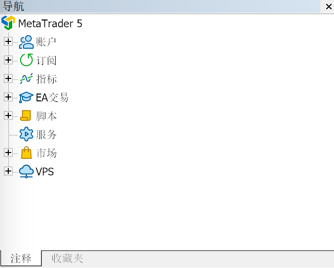 MT5 Mac版导航窗口