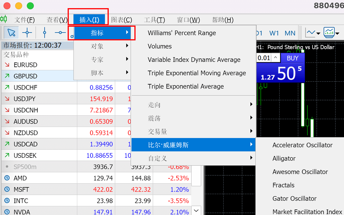 MT5 Mac版交易-分析市场
