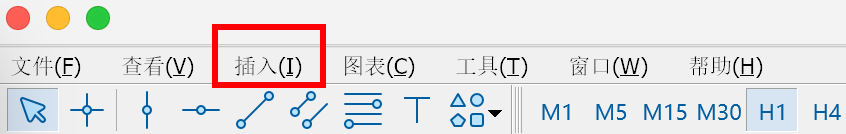 MT5苹果电脑端插入菜单