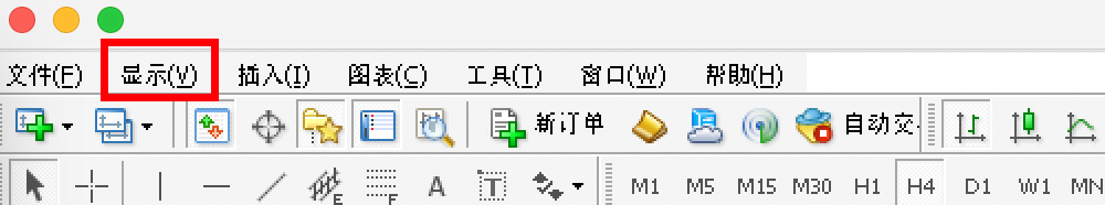 MT4苹果电脑版显示菜单