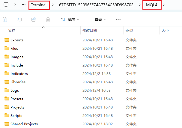 MT4电脑版数据文件夹-MQL4文件