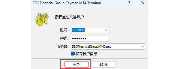 MT4电脑版切换账户-填写账户登录信息