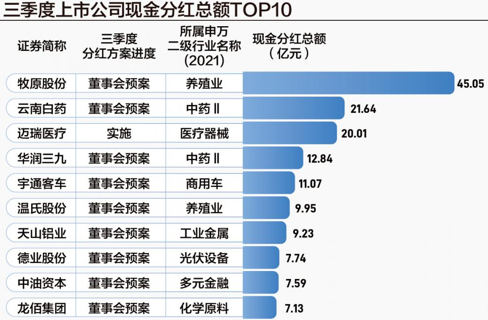 分红（2024年截止到11月5日）