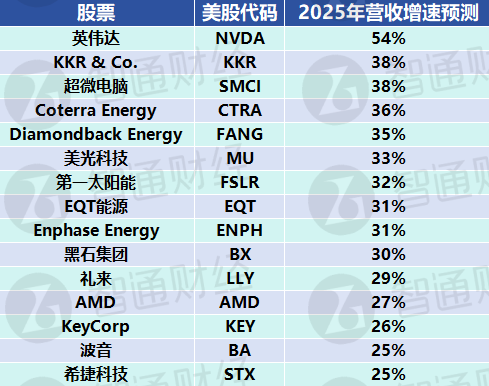 Wolfe Research發布標普500“選股指南”：15只今年營收至少成長25%的成分股 - 圖片1