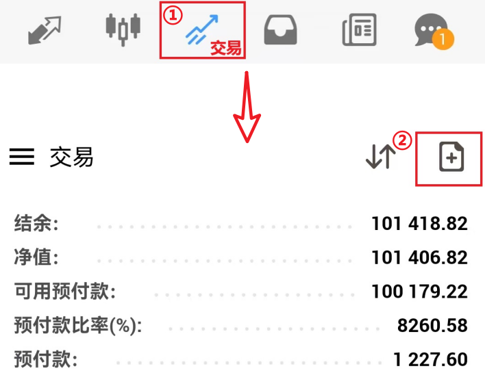 MT4進入下單頁(安卓)