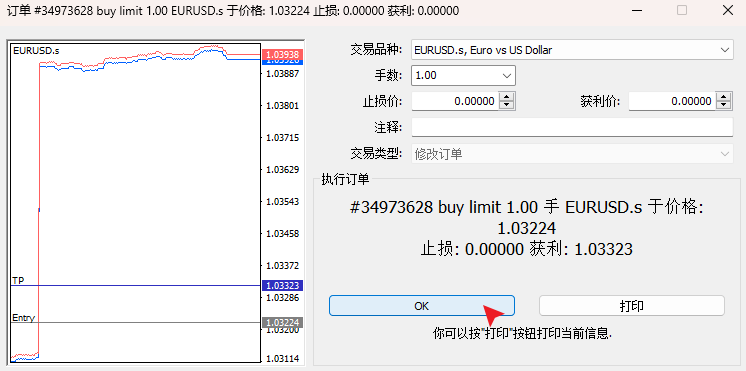 MT4掛單止盈已修改