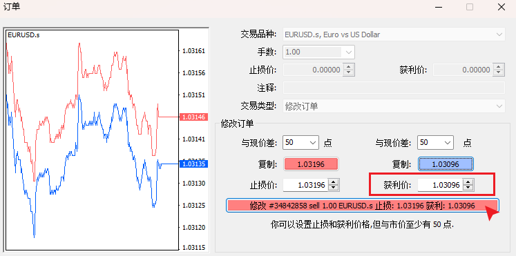 MT4市價單調整止盈