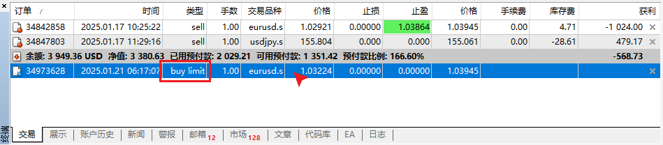 MT4終端掛單項目