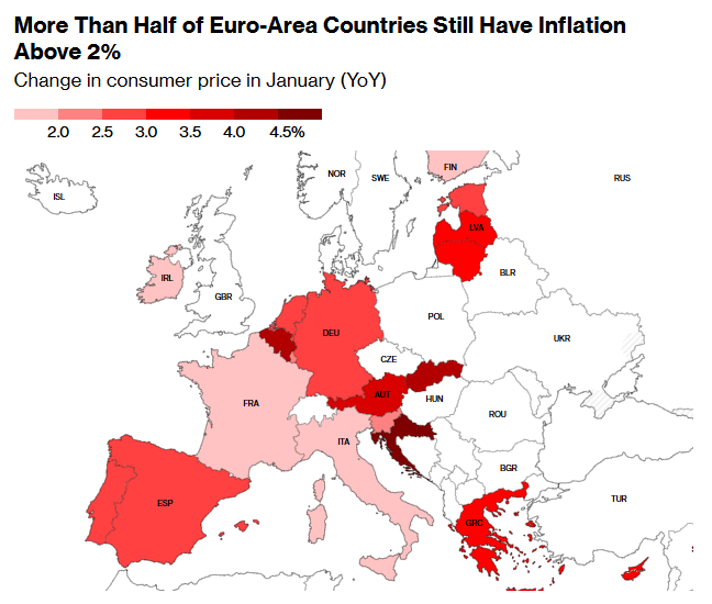 歐元區1月CPI意外升溫 支持歐洲央行謹慎降息預期 - 圖片2