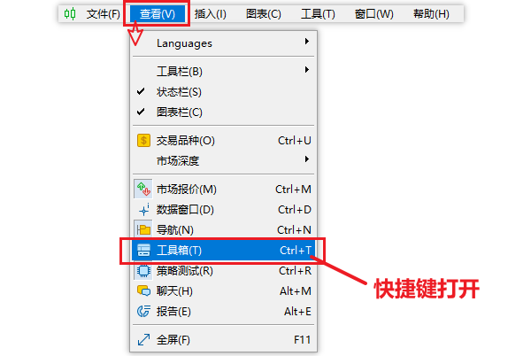 MT5工具箱打開方式