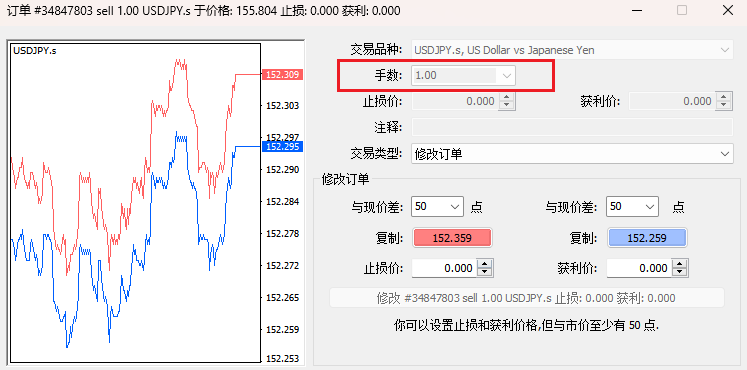 MT4開單手數無法更改